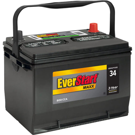 EverStart Maxx Lead Acid Automotive Battery, Group Size 34 12 Volt 800 CCA