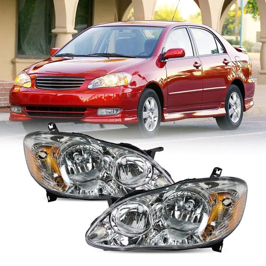 Headlight Assembly Left/Right Pair for 2003-2008 Toyota Corolla